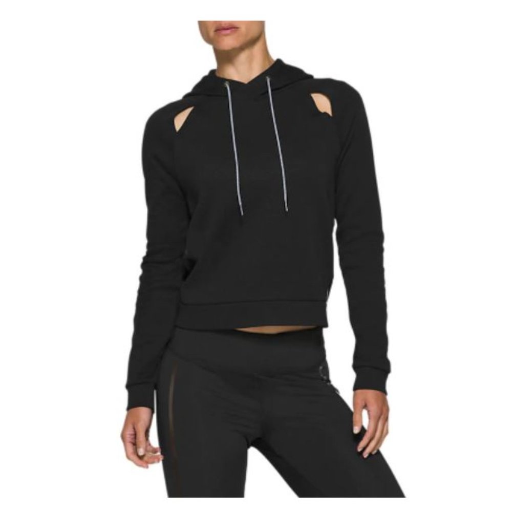 Asics Cut Out Peekabo Hoody Gold Trim Sexy Sweat Wicking Size M NWT